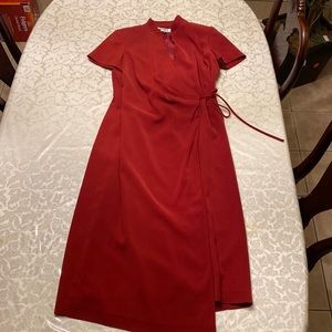 Red wrap dress
